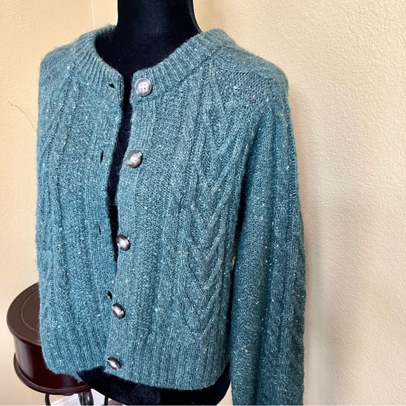 Green Cardigan Sweater - Picture 3 of 10